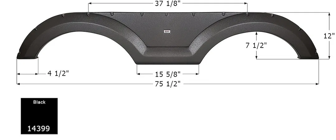 14399 – ICON Fender Skirt, Vehicle Fitment: Various Coachmen Freedom Express Models 76 Inch Length x 13 Inch Height B...
